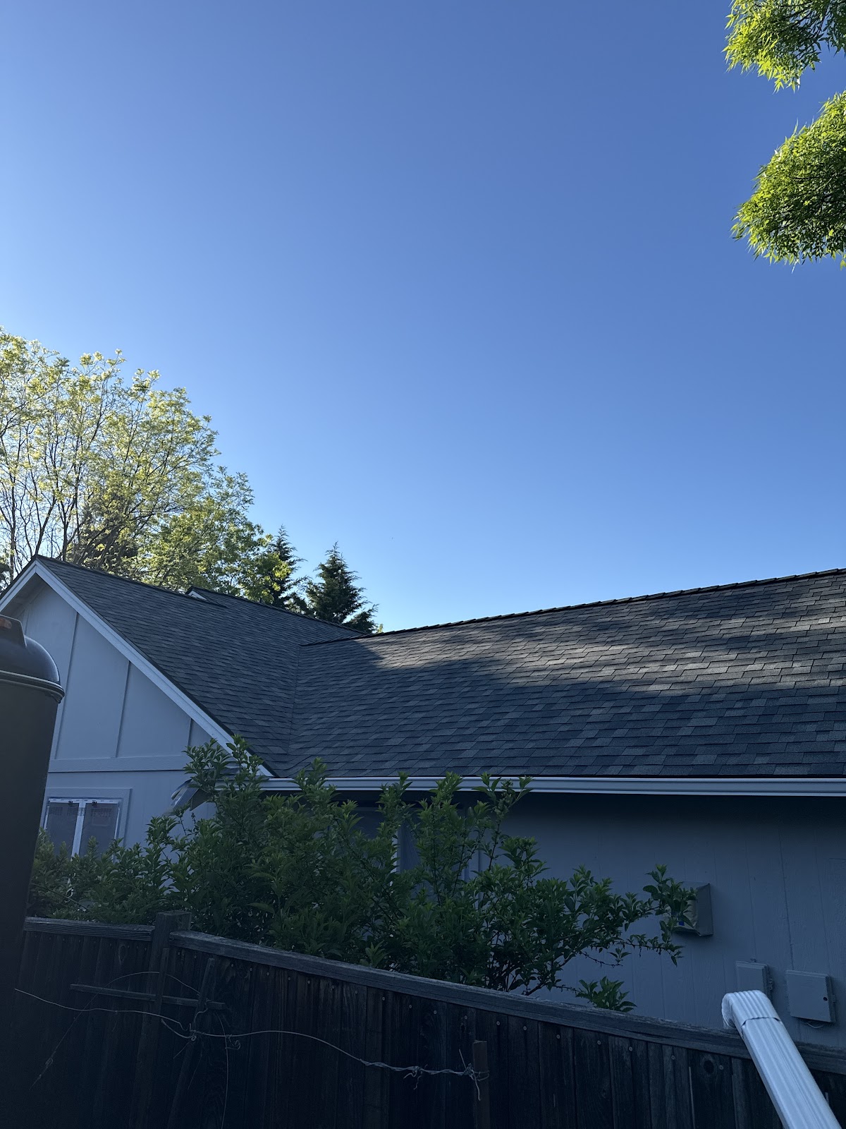 Completed roof, rear side view
